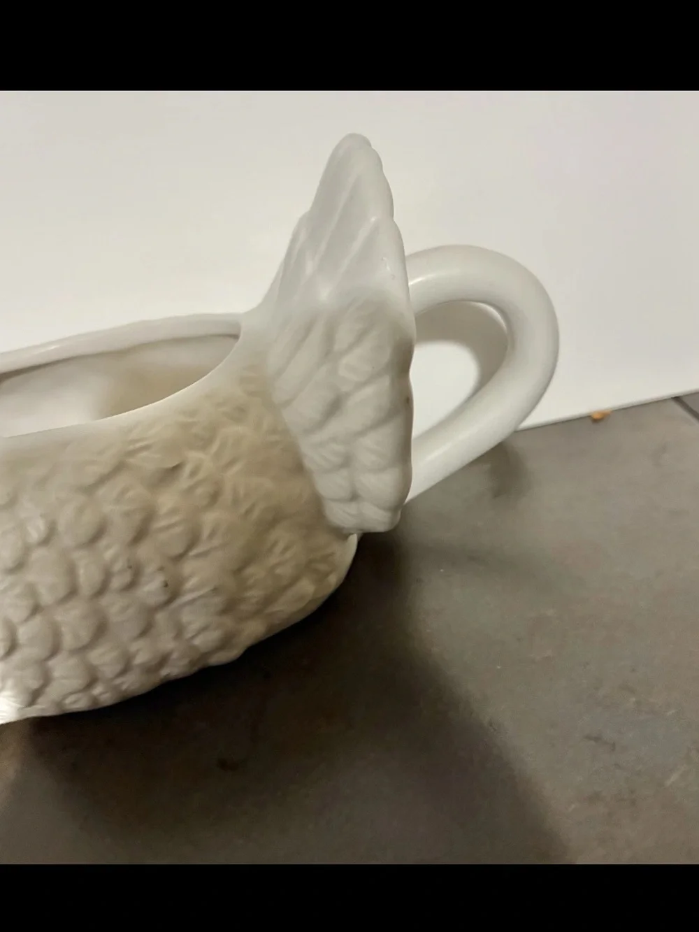 Vintage White Ceramic Turkey Gravy Boat Thanksgiving Fall Serveware Farmhouse